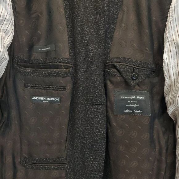 Ermenegildo Zegna Su Misura Men's Blazer Coat Cashmere Silk Custom Made 7-52 C - Picture 12 of 15